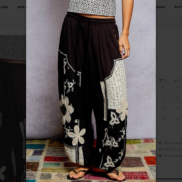 POL “ Ginny “ POL Ribbed Joggers with Patch Detail - Picture 1 of 5